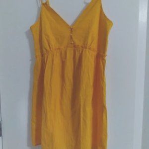 Cupshe Bright Yellow Lace Up Mini Dress Size Small